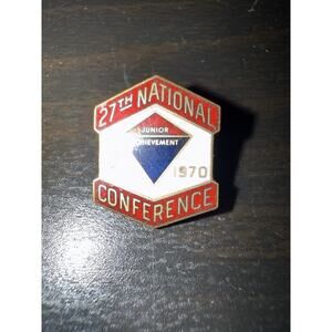 Vintage 1970 Junior Achievement 27th National Conference Enamel Lapel Pin